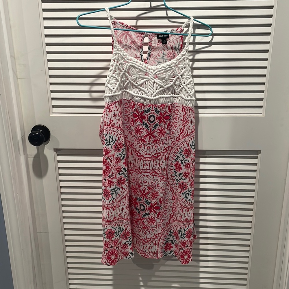 Torrid Knit Macrame High Neckline Tank Top Size 3x